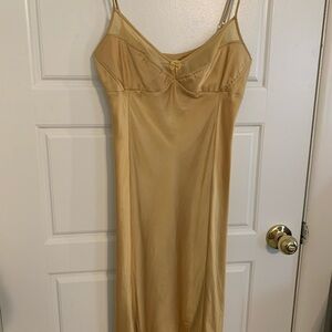 Victoria's Secret Gold Silk Slip Dress